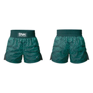 กางเกงขาสั้น MMA ปักลายดอกไม้สำหรับผู้ชายการฝึกออกกำลังกายการยืดพอดีเอวสูงคิกบ็อกซิ่งออกแบบได้ตามต้องการ - Product Image 3