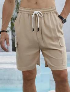 กางเกงขาสั้นผ้าคอตตอนสำหรับผู้ชายกางเกงทำงานทรงตรงแบบลำลองมีกระเป๋าคุณภาพดีสไตล์สตรีทสำหรับฤดูร้อน - Product Image 5