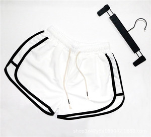 กางเกงกีฬาขาสั้นเอวสูงหรูหราของผู้หญิงสำหรับฤดูร้อนระบายอากาศได้ดีดีไซน์เพรียวบางยืดหยุ่นมีเชือกผูกสำหรับนักเรียนผู้หญิง - Product Image 1
