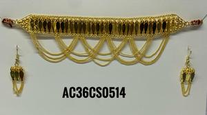 Recién llegado, conjunto de Joyería Árabe para mujer y bebé, diseño único con pendientes chapados en oro, cadena de eslabones de Material de latón - Product Image 1