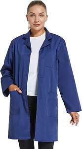 Vente en gros d'uniformes de haute qualité Vêtements d'allaitement pour femmes Longs blouses de laboratoire en coton médical Manteau bleu professionnel personnalisé respirant - Product Image 4
