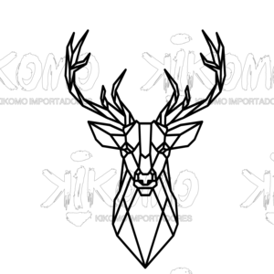 Tableau géométrique cerf ou chevreuil en MDF noir - Product Image 4