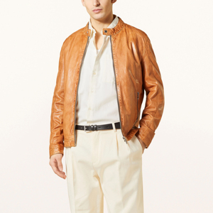 Veste en cuir véritable de haute qualité pour hommes, veste coupe-vent de moto élégante avec un design exceptionnel, vente en gros de vêtements - Product Image 6