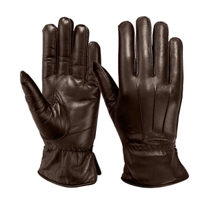 Women's Genuine Sheepskin <b>Leather</b> <b>Gloves</b> Plain Touchscreen Four Seasons Fashionable Brown New Design Custom <b>Ladies</b> 2025 Hot - Product Image 2