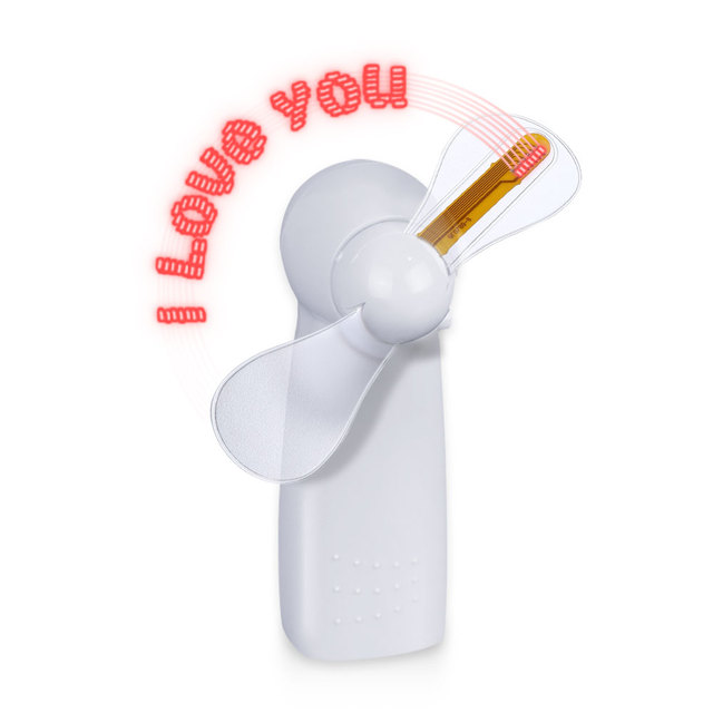 Programmable Message Fan Rechargeable LED Fan Portable Mini Custom Message Battery Light With Text Operated Rechargeable LED Fan