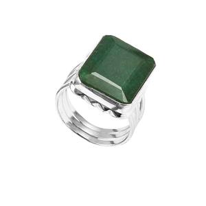 Vente en gros de bijoux fins de mariage romantique en argent Sterling 925 unisexe teints en béryl émeraude fabriqués à la main d'une seule pièce en pierre conçue - Product Image 2