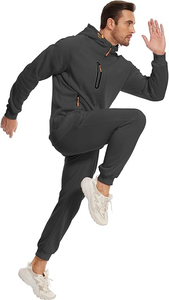 Vente en gros de survêtements d'hiver pour hommes, nouvelle mode, personnalisés, de haute qualité, séchage rapide, légers, ensemble 2 pièces avec motif léopard - Product Image 6