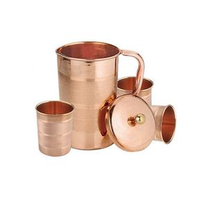 Jarra de cobre puro de calidad superior personalizada al por mayor OEM jarra de cobre potable para el hogar Hotel restaurante jarra de Cobre Indio - Product Image 4