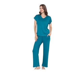 Conjunto de Pijama de Viscosa para Mujer, Camisón Capri, Túnica Corta, Ropa de Dormir Suave y Transpirable, Ropa de Casa Cómoda para Descansar - Product Image 5