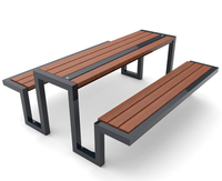 Mobilier d'extérieur personnalisé en usine Café commercial en bois et acier Restaurant de pique-nique table de pique-nique moderne en acier