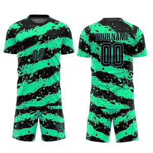 Uniforme de fútbol de manga corta de nuevo estilo de moda para adultos Jersey de fútbol de corte automatizado Top 100% poliéster de secado rápido - Product Image 6
