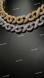 Collar de Cadena Cubana de Lujo Plateado con Incrustaciones de Diamantes de Imitación Moissanite, Estilo Hip Hop, Joyería de Estilo Rapero - Product Image 5