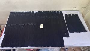 ส่วนต่อผมแบนสีดำเต็มรูปแบบ,ผมทอสองชั้นแข็งแรงและบางมัดผมมนุษย์บริสุทธิ์ - Product Image 5