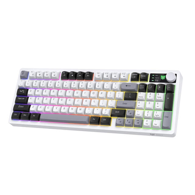 ONIKUMA MT902 96% Layout Wireless Keyboard 2.4G BT Gaming Keyboard 2000mAh Battery RGB Silent Membrane Keyboard for PC Gamer
