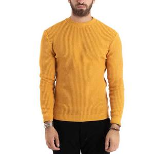 Yellow Color Men's 100% Cotton <b>Pullover</b> <b>Sweaters</b> OEM Custom Logo Design Front Logo Position Long Sleeve Winter Knitwear Sale - Product Image 1
