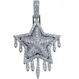 Pendentif en moissanite glacé effet goutte d'eau, couleur D VVS, argent 925 plaqué or, bijoux hip-hop de luxe, micro-pavé, fabrication sur mesure, vente en gros - Product Image 3
