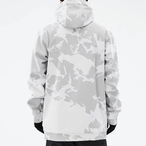 Hoodie de ski et snowboard grande taille sans coutures avec poches, personnalisable, pour l'extérieur, noir, blanc, décontracté - Product Image 2