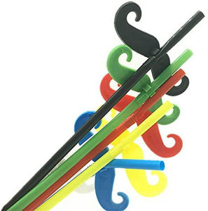 Креативные одноразовые пластиковые трубочки для напитков в форме бороды, аксессуары для Хэллоуина, трубочки-усы, разноцветные изогнутые трубочки для вечеринок - Product Image 2