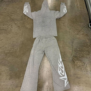 Prince Industry Set Hombres Sweat Suit Flared Stacked Sweat Pants Pantalones de chándal y Sudadera con capucha Estampado OEM/ODM Personalizado Grueso Unisex Adultos - Product Image 5