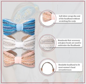 Handcrafted Customizable <b>Beaded</b> Hairbands Export Quality Indian Embroidered Hair Accessory for Girls Personal Style <b>Headbands</b> - Product Image 5
