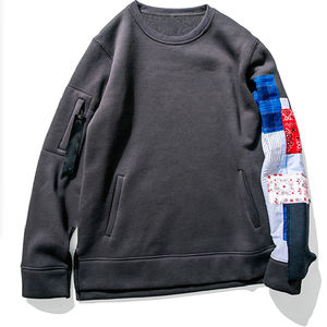 Stylish Men's <b>Slim</b> Fit Long Sleeve Fleece Sweatshirt 100% Cotton Eco-Friendly Activewear Hoodie with <b>Patches</b> for Winter - Product Image 1