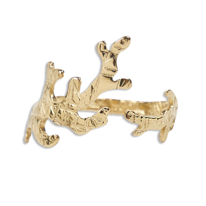 CUCOCUCA YXQ R112 Acciaio inossidabile dorato Premium, misura regolabile per il massimo comfort, design intricato a forma di corna, elegante e unico. - Product Image 1