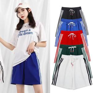 กางเกงขาสั้นผู้หญิงขาสั้นยาวถึงเข่าสีล้วนทรงหลวมทันสมัยปรับแต่งได้สำหรับฤดูร้อน - Product Image 1