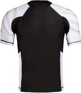 Haut de compression ajusté pour homme, couleur unie, polyester et élasthanne, manches courtes, impression numérique, emballage, vêtements de sport - Product Image 2