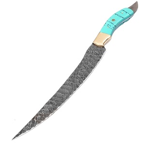 Custom Hand Forged Damascus Fillet knife With leather Sheath cover (smk1638) - Product Image 1