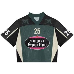 Boxy Fit Maillot de hockey sur glace graphique vintage à épaules tombantes en maille personnalisée Maillot de football rétro américain en polyester - Product Image 6