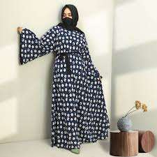 Floral Printed High Quality Modest Fashion Abaya Beautiful Latest Styles Embroidered Chiffon Fabric Button Burqa Design - Product Image 4