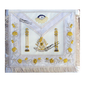 Vente chaude maçonnique outil tablier avec bordure bleue brodé à la main Regalia Logo personnalisé tissu matériel dentelle décoration bas prix - Product Image 2