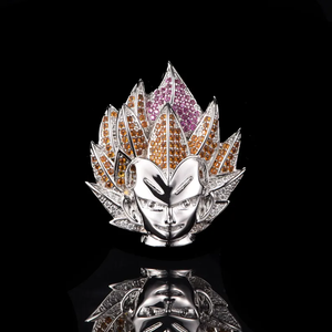 Colgante de Pelo con Púas Estilo Iced Out para Hombre, Colgante de Piedras Multicolores con Acabado Plateado, Colgante Hip Hop, Joyería de Diseño Único y Brillante - Product Image 1