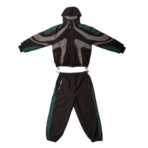 ชุดวอร์มลำลองแบบ unisex เสื้อแจ็คเก็ตกันลม กางเกงจ็อกเกอร์ ชุดเซ็ตผ้าไมโครไฟเบอร์น้ำหนักเบา แห้งเร็ว มีฮู้ด ปิดด้วยเชือกผูก - Product Image 1