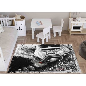 Alfombra Estampada Vibrante: Moderna, con Diseño Animal, para Acentuar el Espacio, Pasillo, Baño, con Patrón, Alfombra Delgada No Tejida - Product Image 2