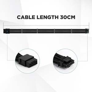 AsiaHorse 30CM 16pin(12 + 4) Cable de extensión hembra a macho para RTX <span class=keywords><strong>3090Ti</strong></span> <span class=keywords><strong>4070ti</strong></span> 4080 4090 - Product Image 4