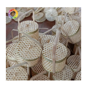 Boîte décorative enroulable tissée en bambou, boîte aveugle en bambou faite à la main de stockage écologique pour l'affichage de cadeaux, boîte à bento tissée en bambou vietnamien - Product Image 5