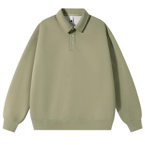 Suéter Polo Grueso de 350 g/m², Color Gris, Manga Larga, Cuello Alto, Corte Regular - Product Image 5