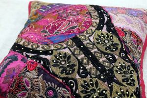 Funda de cojín bohemio Cojín indio | Almohada de retazos decorativa colorida - Product Image 3