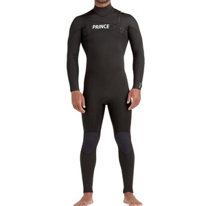 Combinaison noire super extensible de haute qualité, imperméable avec logo personnalisé, combinaison écologique de 5mm avec fermeture éclair sur la poitrine pour hommes - Product Image 1