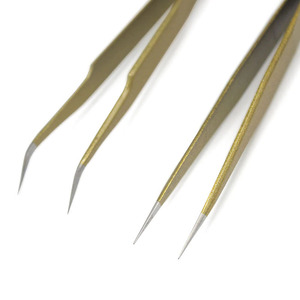 Nouvelles pinces à épiler courbées et droites antistatiques en acier inoxydable pour faux cils, outils de maquillage, outils de manucure et de nail art - Product Image 4