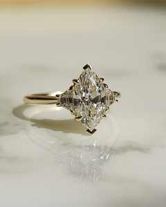 Anillo de compromiso de diamante de moissanita de corte Marquesa de 12x6mm | Anillo solitario de piedra blanca | Joyería fina minimalista para boda | 925 - Product Image 2