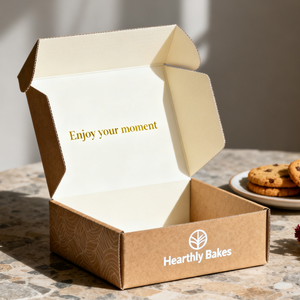 Caja de Cartón Corrugado con Logotipo Personalizado para Galletas, Dulces y Alimentos, Embalaje de Papel Kraft de Grado Alimenticio para Envío - Product Image 3