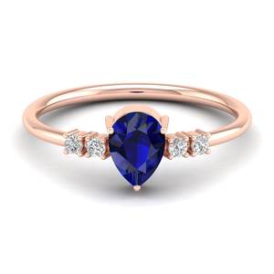 Anillo de Plata de Ley 925 con Moissanita Certificada GRA y Zafiro Azul para Mujer, Joyería Fina, Precio al por Mayor REYES - Product Image 1