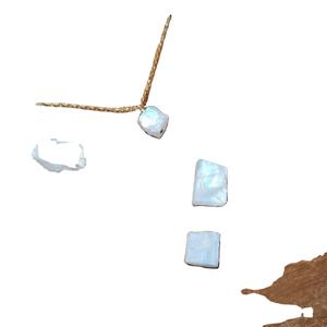 92,5 plata esterlina oro polaco 16 "'colgantes largos collar de cadena Arco Iris Natural piedra lunar sin tratar áspero - Product Image 1