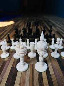 Custom Made Hand Carved Bone Chess Set Kits Hand Made From Buffalo Bone Ideal for Chess Enthusiast and Chess Stores for Resale - Product Image 4
