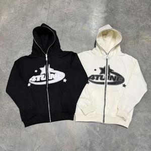 Sweat à capuche de haute qualité, style hip-hop, impression en relief, coton mélangé, vente chaude, impression personnalisée de lettres en mousse pour hommes - Product Image 1