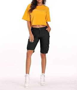 กางเกงลำลองดีไซน์เนอร์สำหรับผู้หญิงชุดสตรีทแวร์กางเกงขาสั้นคาร์โก้เอวสูงระบายอากาศได้ดี - Product Image 6