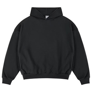 Sudaderas con capucha negras informales con ribete acanalado en blanco personalizado más vendido para hombre, ropa de calle, sudaderas con capucha de algodón transpirable a la mejor venta - Product Image 1