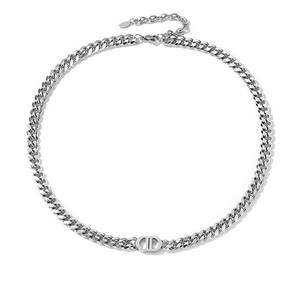 Collar Doble de Plata de Ley con Cadena Gruesa Estilo Cubano, con Detalles de Diamantes, Chapado en Plata, Estilo Hip Hop para Hombre - Product Image 4